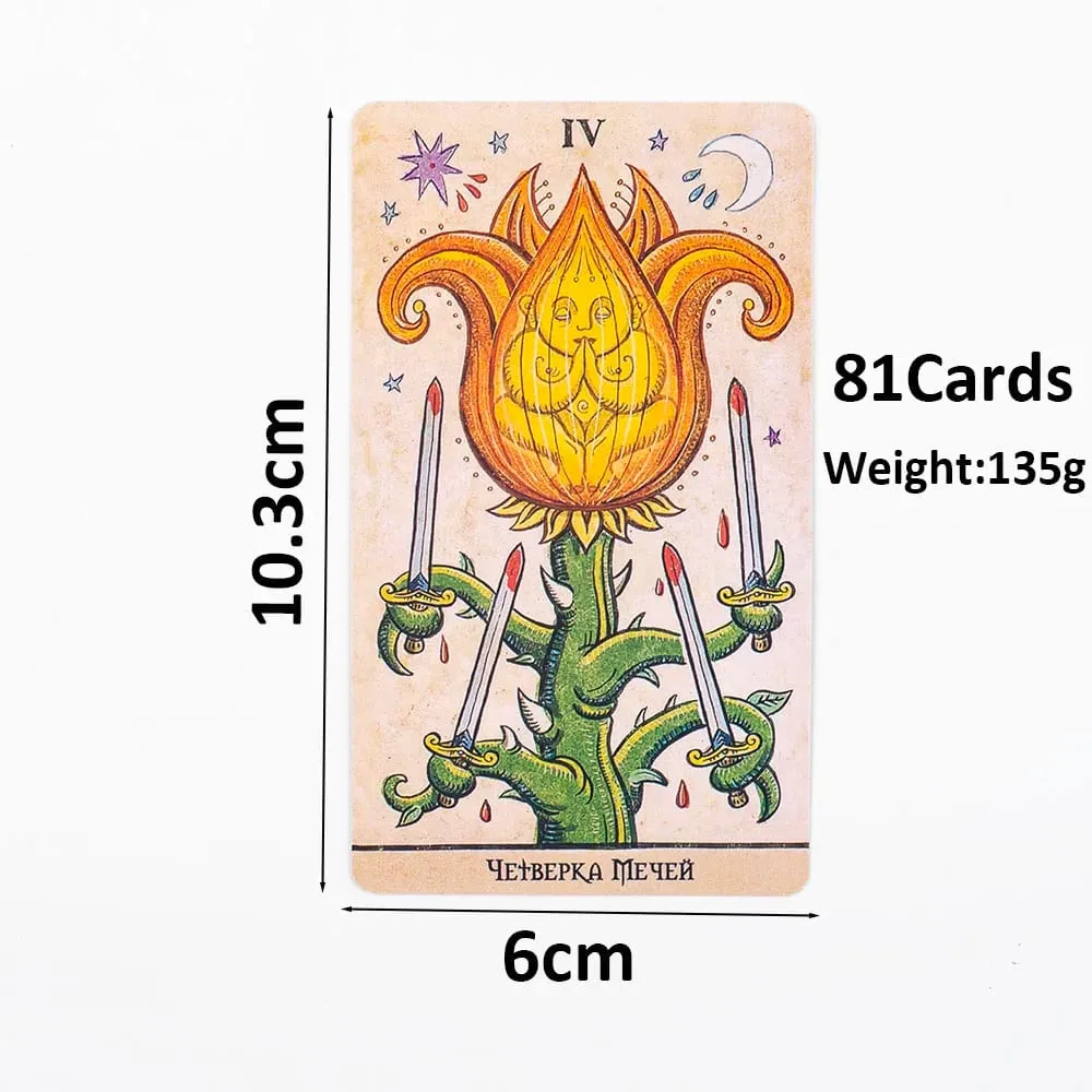 Trionfi Della Luna Tarot Cards Russian Visions 81Pcs Divination Fate Deck Board Game Card For Family Party 10.3*6Cm — image 4