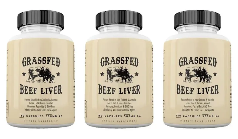 Cápsulas de fígado bovino alimentado com pasto 500 mg cada pasto criado suplemento de fígado bovino não OGM 180 cápsulas — image 8
