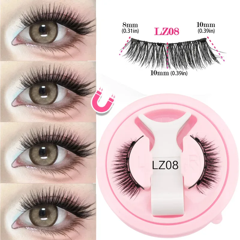 1 Set Magnetic Eyelashes Reusable Cat Eye Magnetic Lash Cosplay Sensitive Eye Friendly Natural Curler False Lashes Make Up Tool