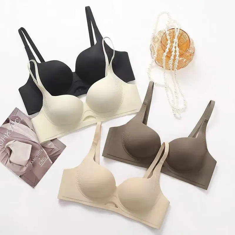 New Hollow-out One-piece Seamless Comfortable Push Up Lingerie Small Breast Gathering Anti-sagging No Steel Ring Bra — image 2