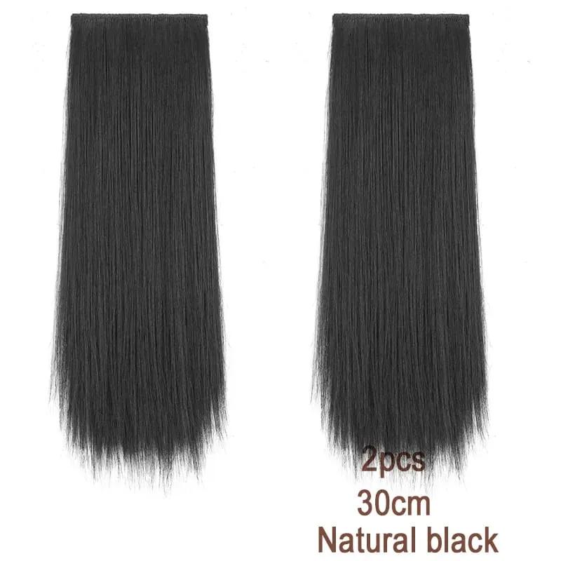 2pcs Synthetic Overhead Hair Clip Style Hair Invisible Extension Increases Hair Volume Hair The Top of Hairpiece for Women — image 15