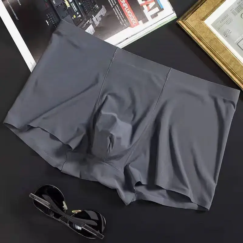Celana Dalam Pria Warna Solid Pria Boxer Sutra Es Mulus Pakaian Dalam Seksi Ultratipis Celana Pendek Bagasi Keren Musim Panas — image 8