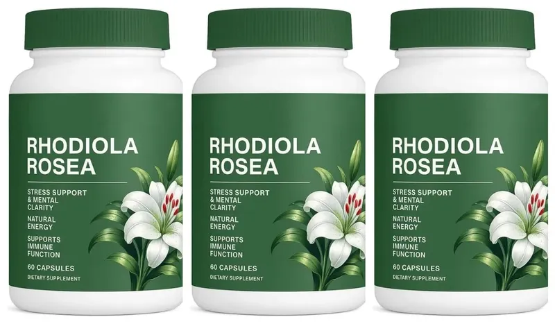 500mg Rhodiola Rosea Capsules Natural Herbaceous Plants Supplement for Daily Stress Support & Energy Balance 60 Count Per Bottle — image 8