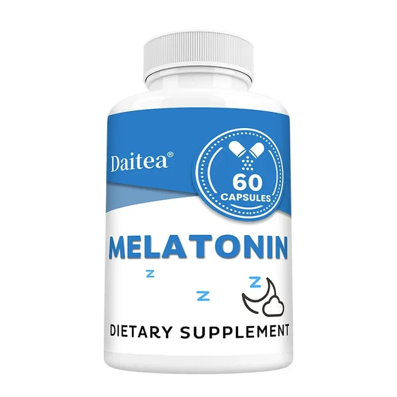 Capsule di integratori di melatonina da 5 mg - Supporto naturale per il sonno, rilassamento e calma, promuovono la qualità del sonno