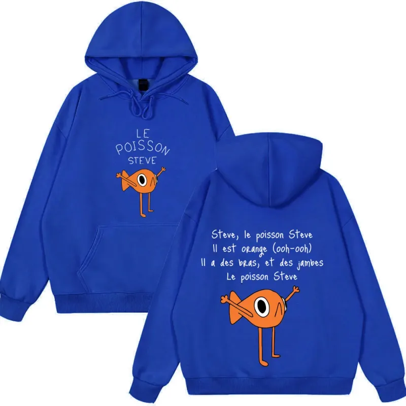 2025 Funny Fish Le Poisson Steve T Shirt Memes Cartoon Print Hoodies Spring Winter Style Fleece Hoodies Funny Couple Streetwears — image 10
