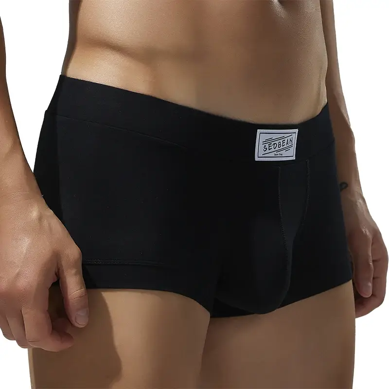 Men's solid color flat underwear, comfortable and breathable, high elasticity flat cut shorts — image 11