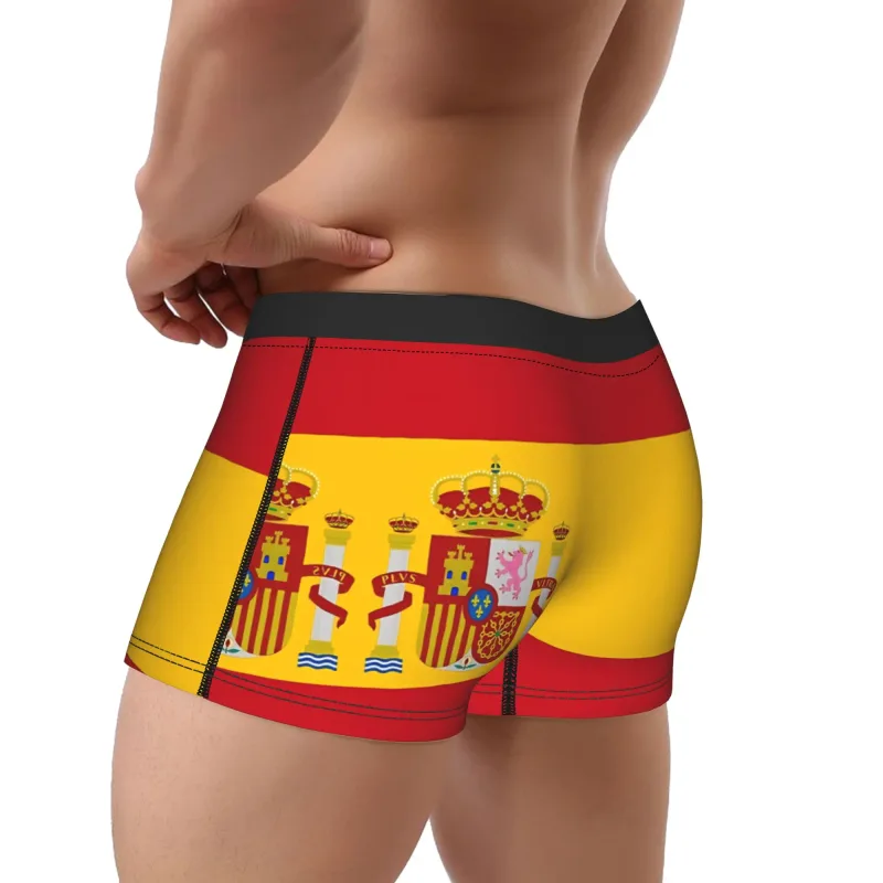 Spain Flag Boxer Brief Underwear Trenky Males Comfortable Boxershorts Design Oversize Underpants — image 3