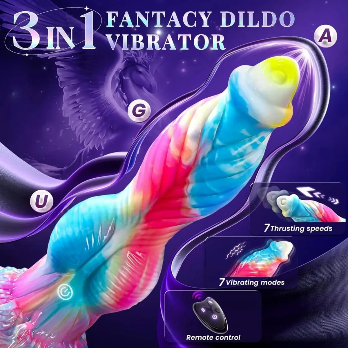 Fjärrkontroll Thrusting Monster Dildo Vibrator Tjock Enorm Vibrerande Dildo med sugkopp Analleksaker Sexleksaker för vuxna för kvinnor — image 2