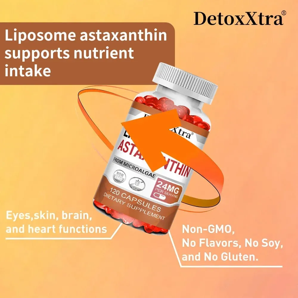 Liposomal Astaxanthin 24mg High Absorption Premium Antioxidant Supports Metabolism Eye Skin Joint & Immune Health Non-GMO — image 5