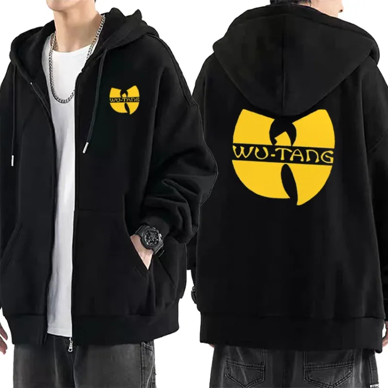 Hip Hop Années 90 Wu Clan T-tangs Graphics Hoodie Kalalakihan Women's punk Zip Up Jacket Mahabang manggas Fleece gothic Coat Maluwag na streetwear — image 7