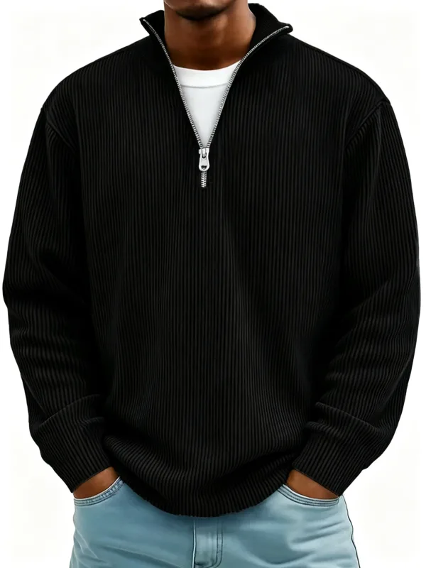 Panlalaking Autumn Winter Stand-Collar Zip-Up Sweatshirt Loose Long Sleeve Casual Daily Outdoor Fashion Trendy Panlalaking Panlabas na Kasuotan — image 1