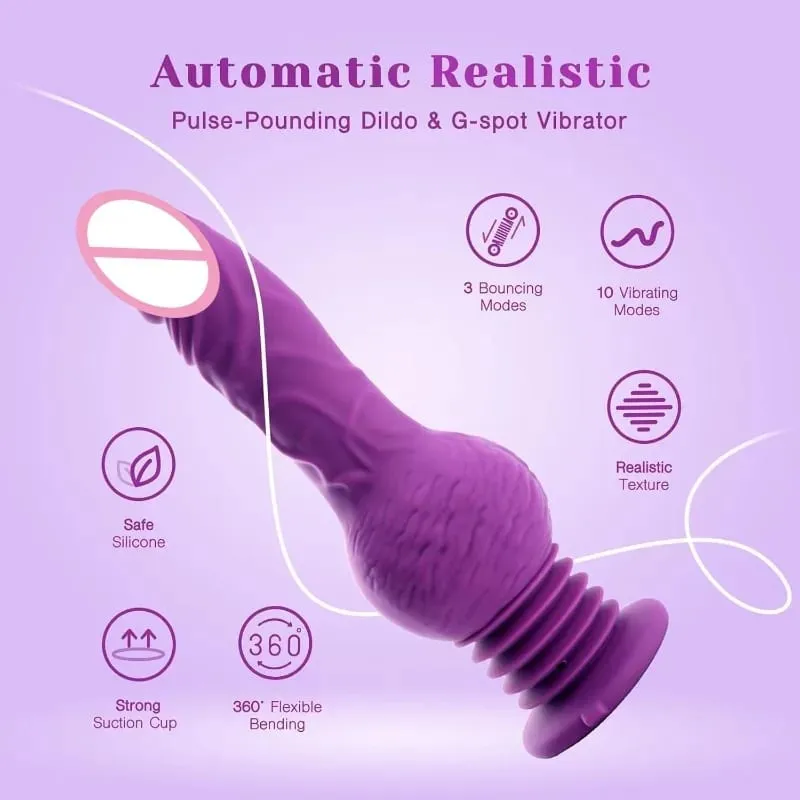 9.29 Inch Realistic Dildos Pagtulak Dildo Vibrator G-Spot Anal Stimulation 10 Vibrating Mode Mga Laruan na Pang-adulto Mga Laruan para sa Babae — image 2