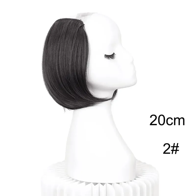 20/30cm sintético curto reto fivela interna em forma de v meia cabeça extensão do cabelo invisível peruca para mulher — image 8