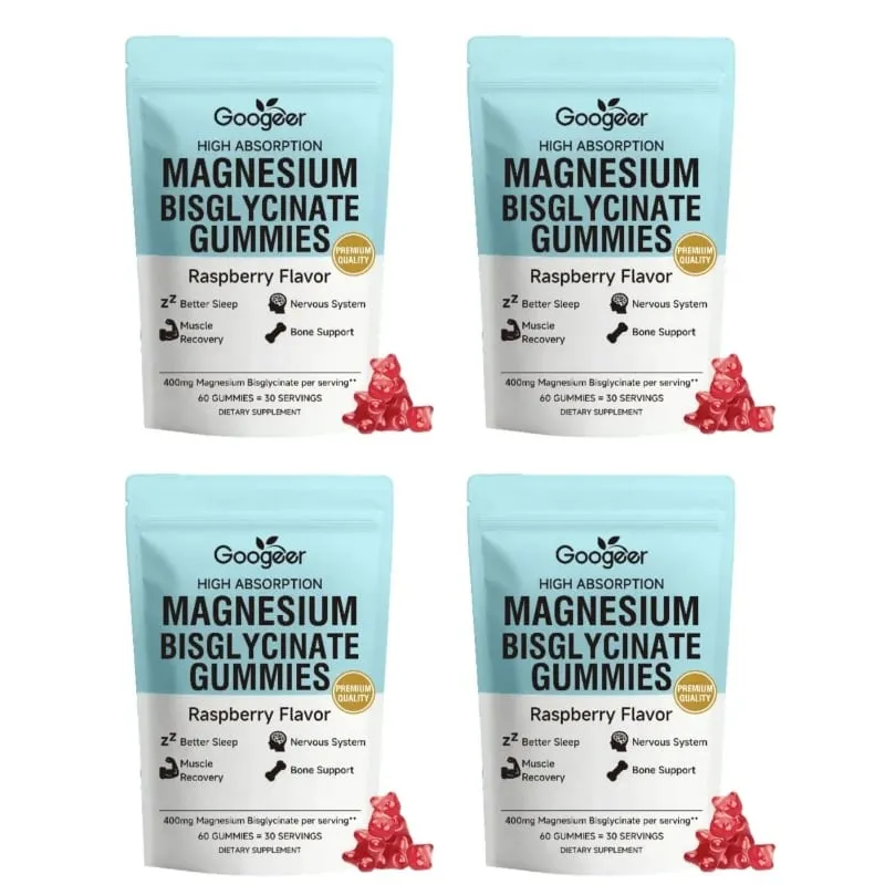 Magnesium Bisglycinate Gummies 400mg High Absorption for Sleep Muscle Recovery & Bone Support with D3 & Zinc Raspberry 60 Ct — image 11
