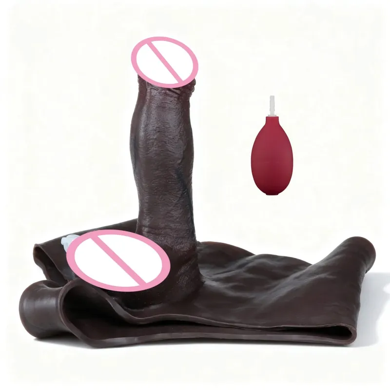 Black Nude Strapon Malaking Makatotohanang Ejaculation Dildo Silicone Squirting Panties Na May Simulated Solid Penis Sex Toy Para sa mga Babae — image 44