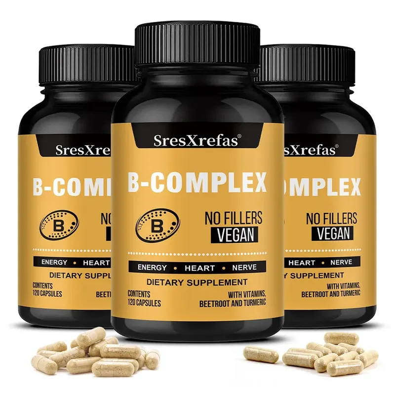 B Vitamin Supplements - with B12 for Mood Brain Nervous System Energy Metabolism Relieve Fatigue Heart Health — image 8