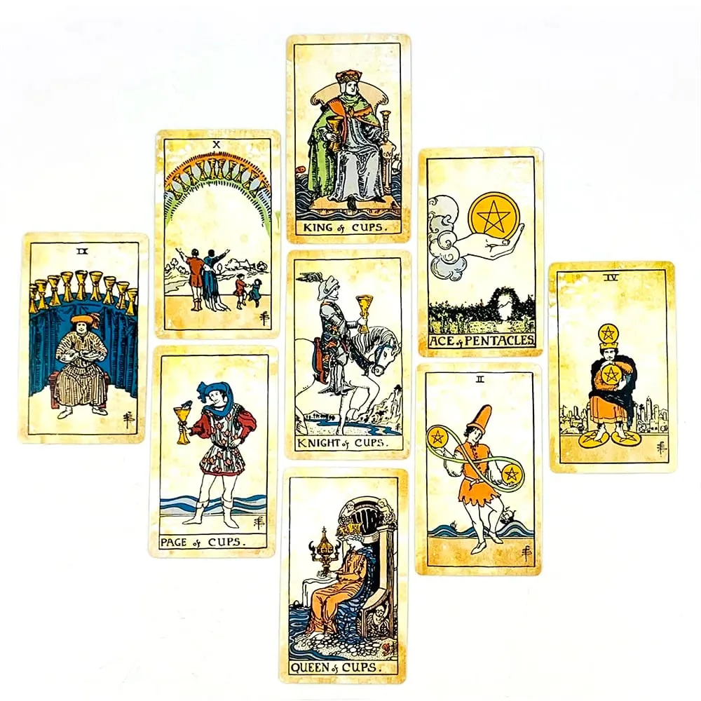 Tarot Vintage Cards 78 Cards English Visions Divination Edition Borad Playing Games For Beginners & Pros Ideal For Gift Giving