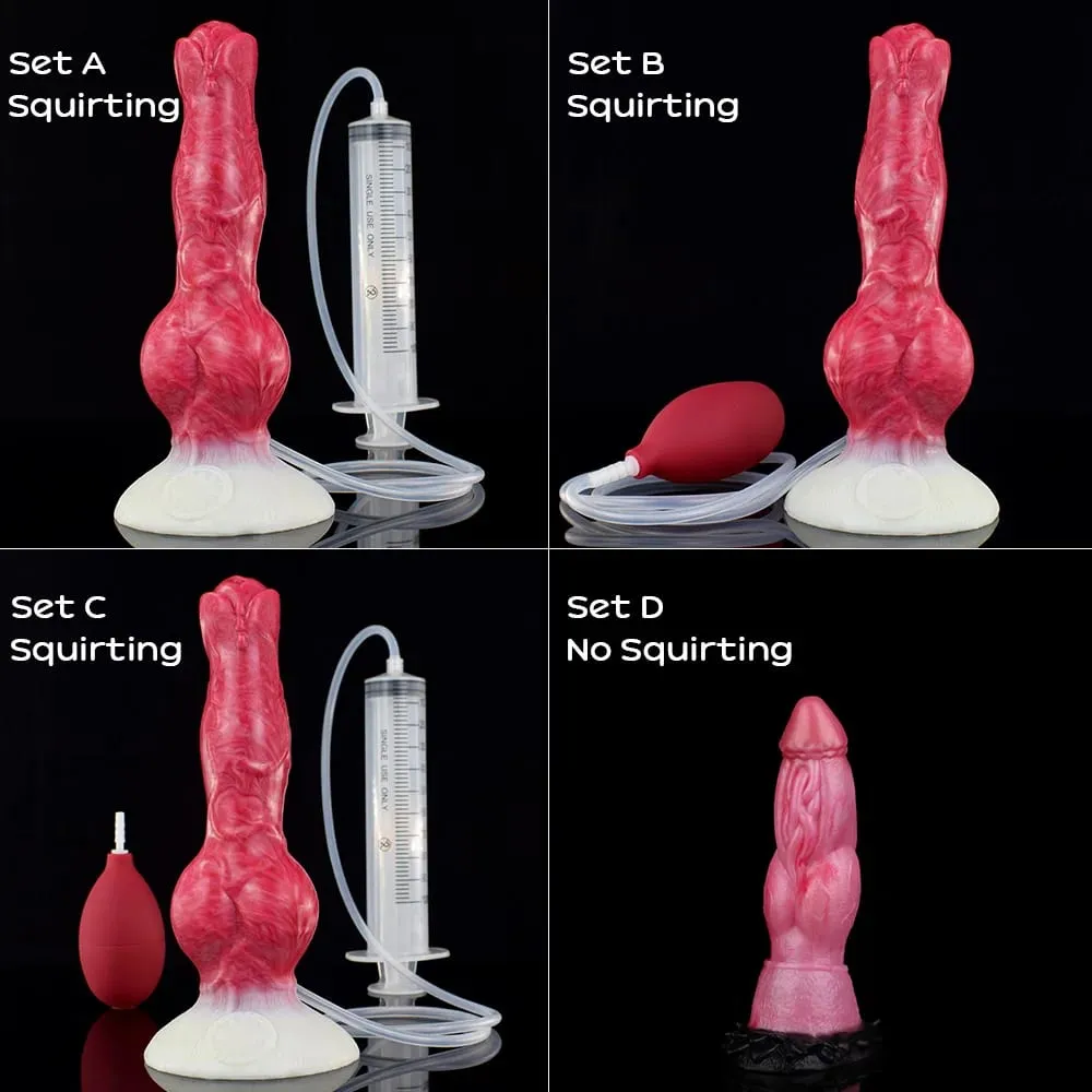 Squirting Realistic Dog Knot Dildo Colorful Fake Penis Silicone Anus Dilator Ejaculation 18+ Sex Toys For Women Men Adults — image 2