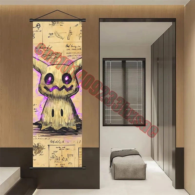 Printed Pokemon Poster Anime Wall Artwork Gengar Pictures Charizard Painting Canvas Pikachu Hanging Scrolls Home Room Decor