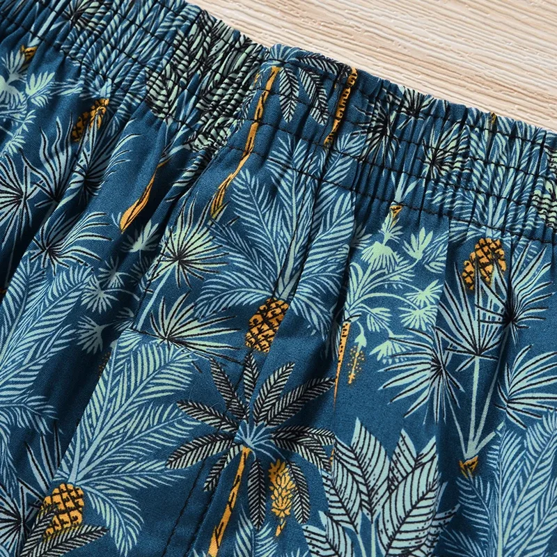 Men's Cotton Boxer Shorts, Printed Pattern na Panlalaking Underwear, College Style Shorts, Summer Breathable at Kumportableng Kasuotang Pang-laswang — image 5