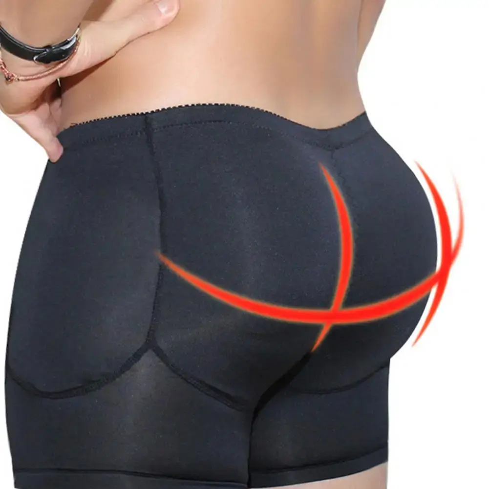 Sexy falso bunda acolchoada boxers homens cuecas almofada de enchimento shapewear bunda grossa levantada natural boxers roupa interior levantador de bunda — image 6
