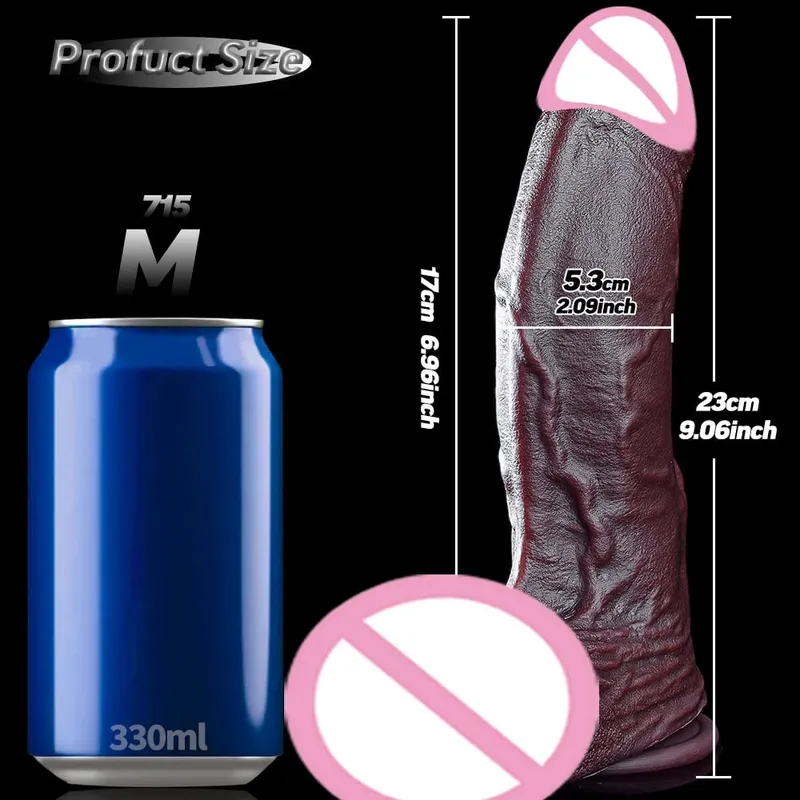 Realistisk Mjuk Stor Dildo XXL Porr Enorm Tjock Fake Penis Dubbel Silikon Kuk Kvinna Man Onani Sugkopp Analsexleksaker — image 9