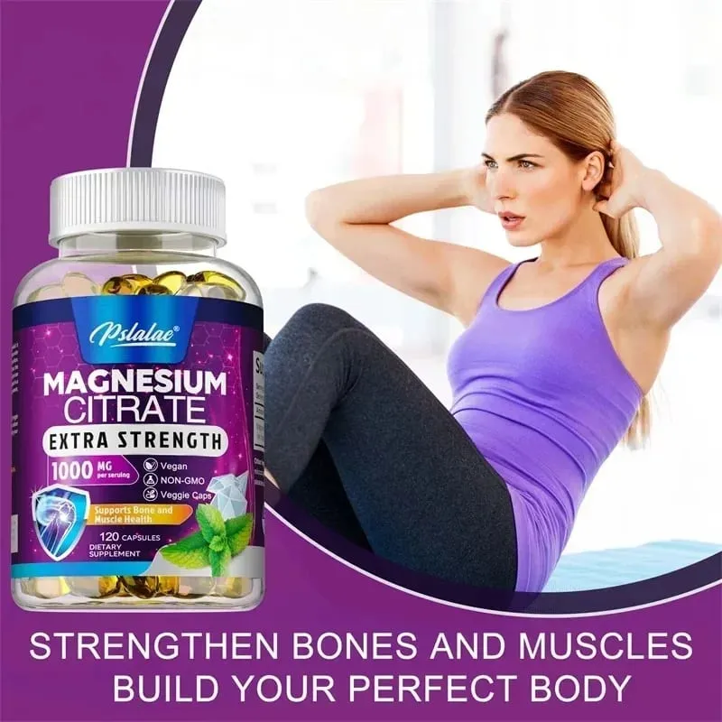 Magnesium Citrate 1000 Mg - Supplement for Stress Relaxation Bone Sleep Heart Health Nerve Muscle & Metabolism — image 4