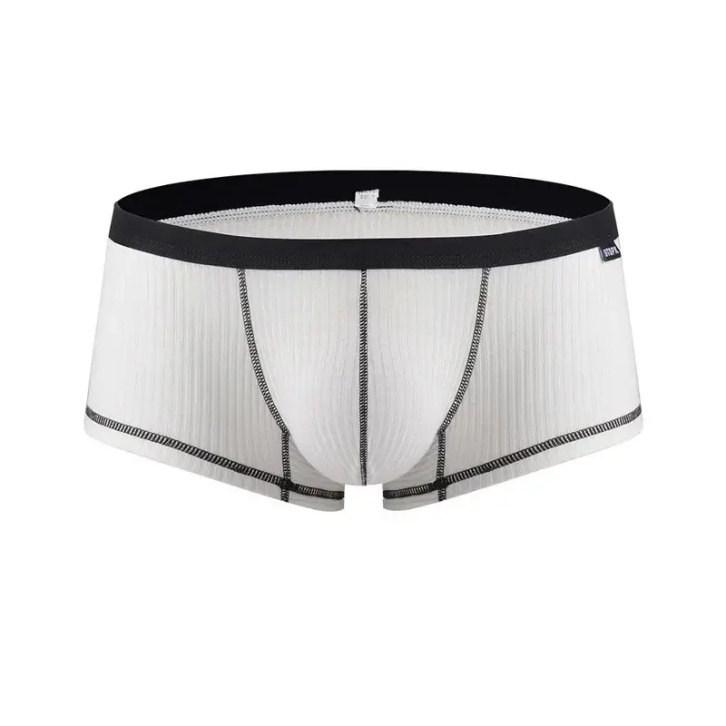 Cueca boxer masculina com design personalizado, cintura baixa, respirável, camada única, bolsa convexa em u — image 2
