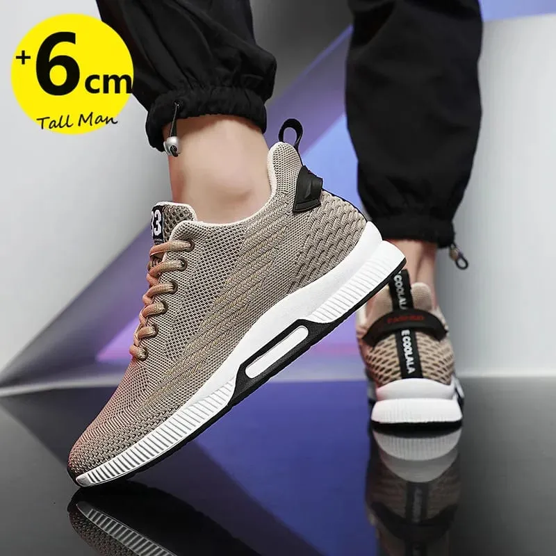Sneakers Men Height Increase Insoles 6cm Elevator Shoes Chunky Taller Heel Lift Plus Size 37-46 — image 5