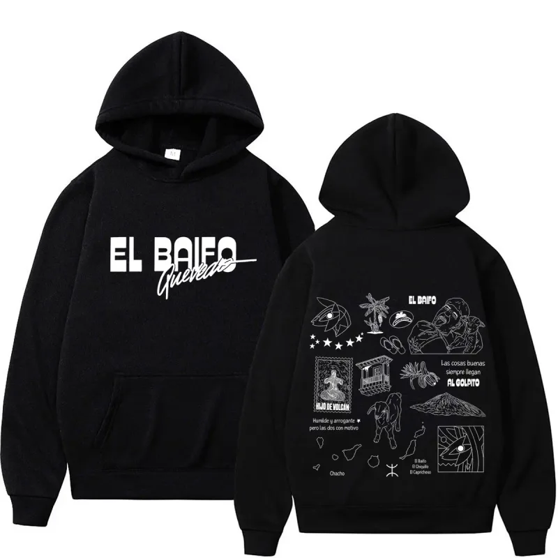 EL BAIFO Album 2026 Tour Graphics Hoodies Men Women Hip-hop Pullover Autumn Winter Loose Casual High Quality Sweatshirts — image 1