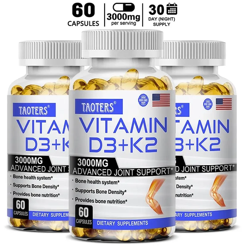 Vitamin D3 K2 Capsule Promotes Strong Bones Calcium Absorption for Teeth Heart Cardiovascular Health — image 10