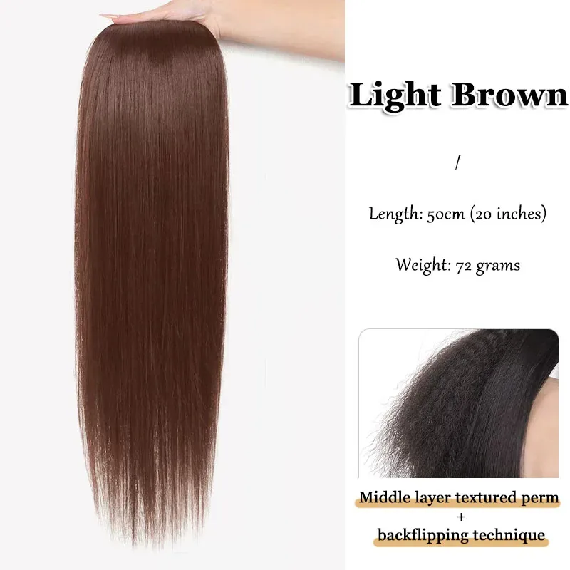 Fluffy Invisible Seamless Hair Pads Women Clip in Hair Extension Lining of Natural Hair Top Side Cover Piece Synthetic Pads — image 8