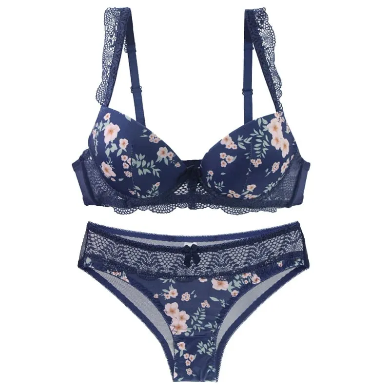 2023 Bagong Sexy Ladies Bras Set Para sa Big Boops BCDE Cup Bow Floral Underwear Black Beige Blue Red White Lace Women Lingerie — image 10