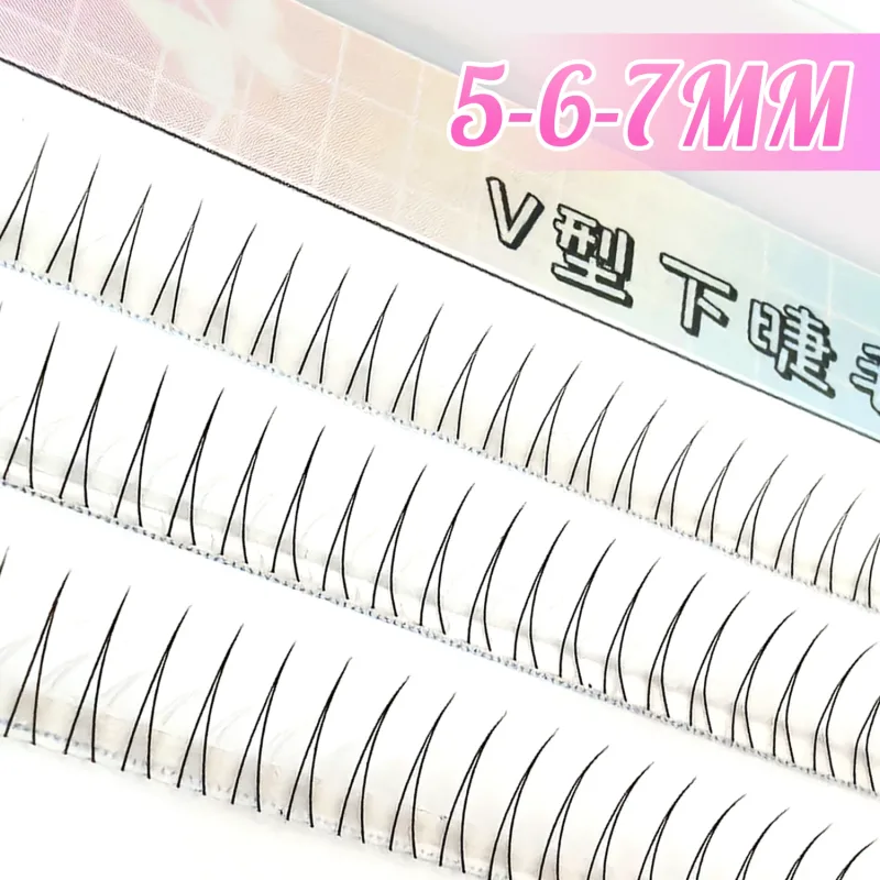 C Curl V Shape Black Under Eyelashes Natural Soft Manga Comic Eye Lashes Korean Style Bottom Lashes Eyelash Clusters Bunches — image 8