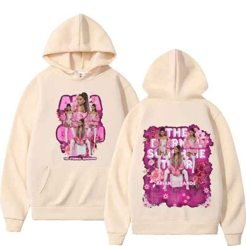 Cantora ariana grande tour 2026 gráfico moletom com capuz masculino feminino moda pulôver mangas compridas solto casual moletom de lã de grandes dimensões — image 7