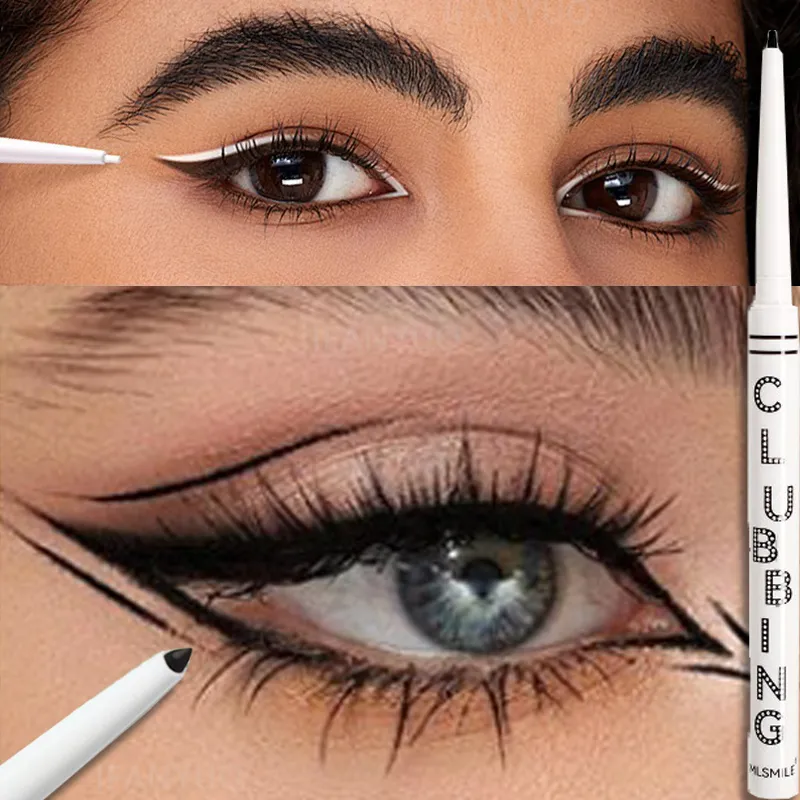 Waterproof Black White Eyeliner Pencils Long-Lasting Smudge-Proof for Bold Eye Makeup Easy Glide Formula Eye Liner Cosmetics — image 1