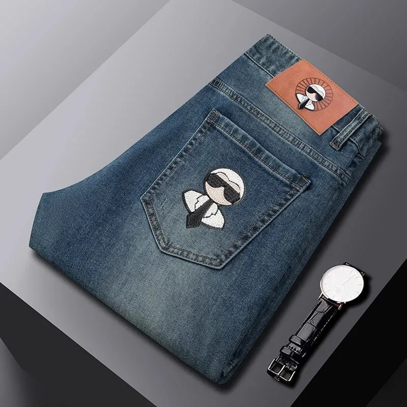 Fashion Men Jeans Stretch Straight Leg Casual Slim Fit Denim Pants Male Brand Luxury Design Business Classic Trousers — image 10