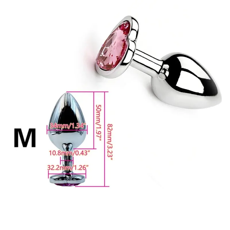 Heart Shaped Metal Anal Plug Butt Plug 6 Colors S/M/L Sizes Unisex Adult Sex Toys for Men Women Anal Massager Pleasure Toy — image 17