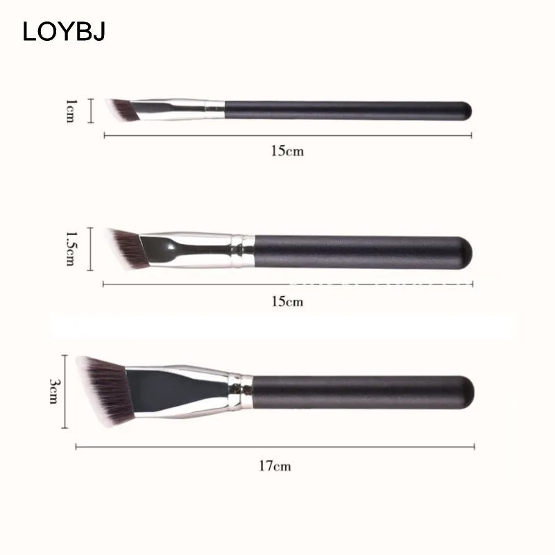 3pcs Angled Foundation Makeup Brush Set Professional Makeup Brushes for Liquid Foundation Cream BB Concealer Women Beauty Tools — image 5