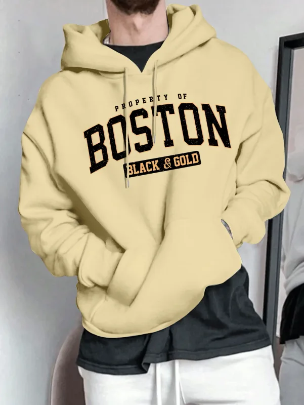 Men's hooded sweatshirt - American retro casual loose-fitting pullover shirt — image 6