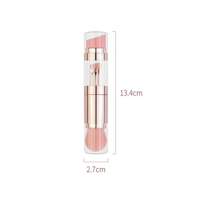 Pincéis de maquiagem retráteis portáteis 5 em 1, para base, sobrancelha, lábios, sombra, pó solto, conjunto de cosméticos, ferramentas de pincel de maquiagem — image 4
