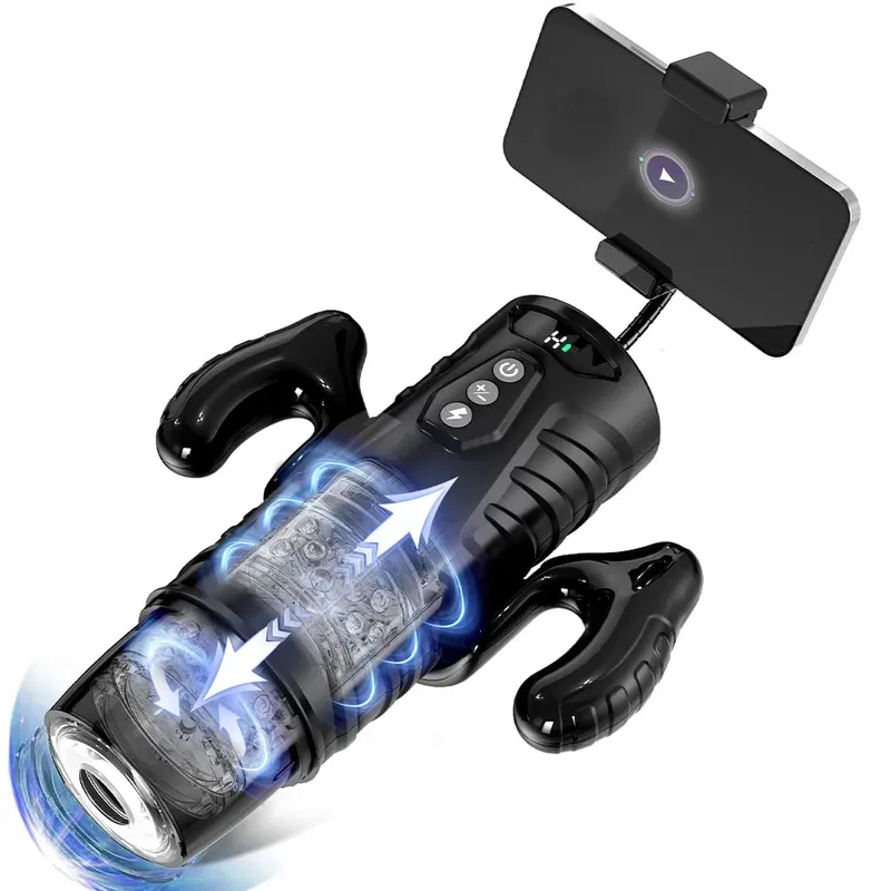 Automatic Masturbator for Men Telescopic Rotation Masturbation Cup with Handle Phone Stand Adult Goods Sex Toy for Men 18+ — image 1