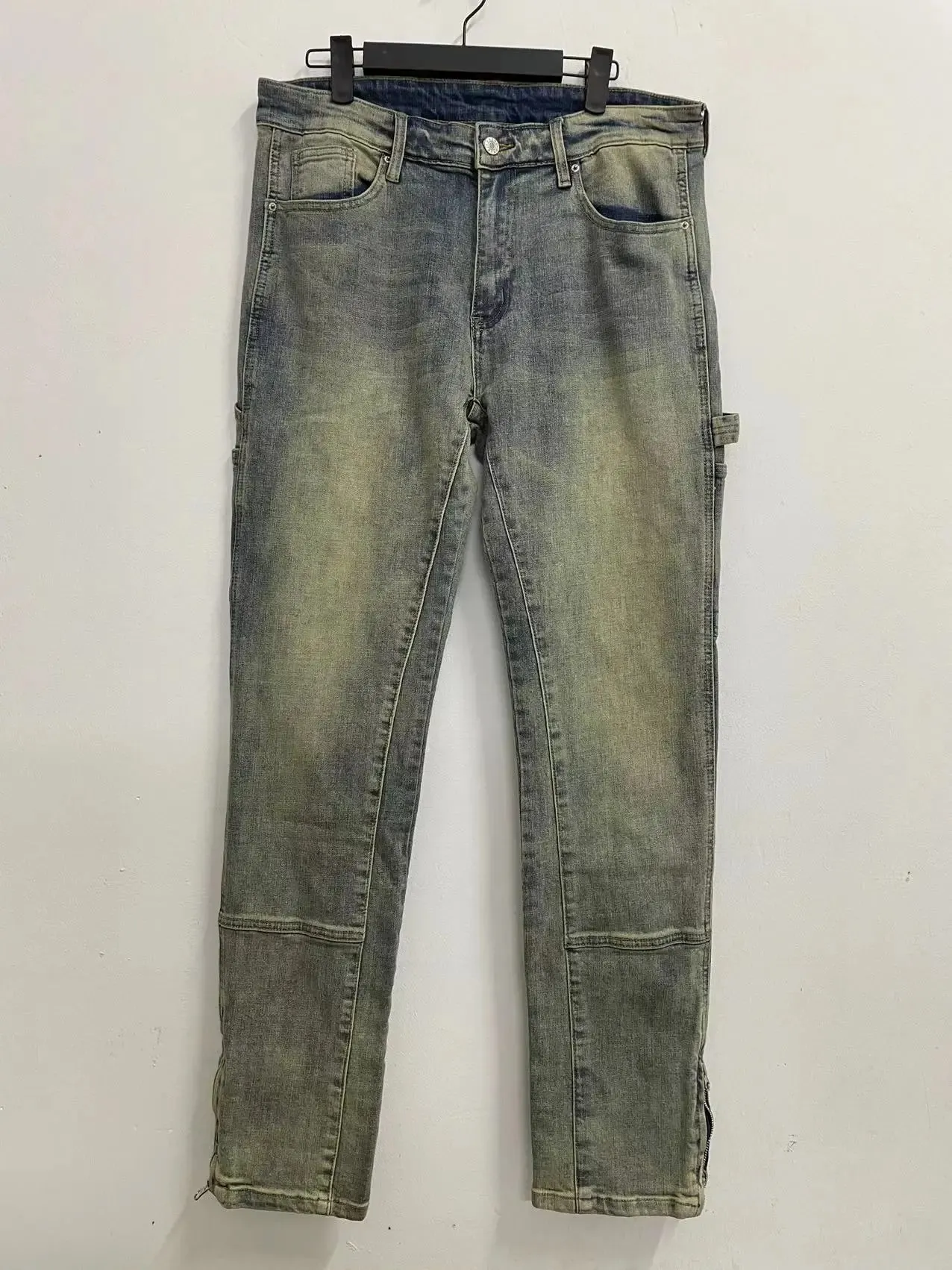 European American New Fashion Men's Solid Color Loose Straight Simple Basic Denim Trousers Mlae High Street Jeans Pants Clothes — image 5