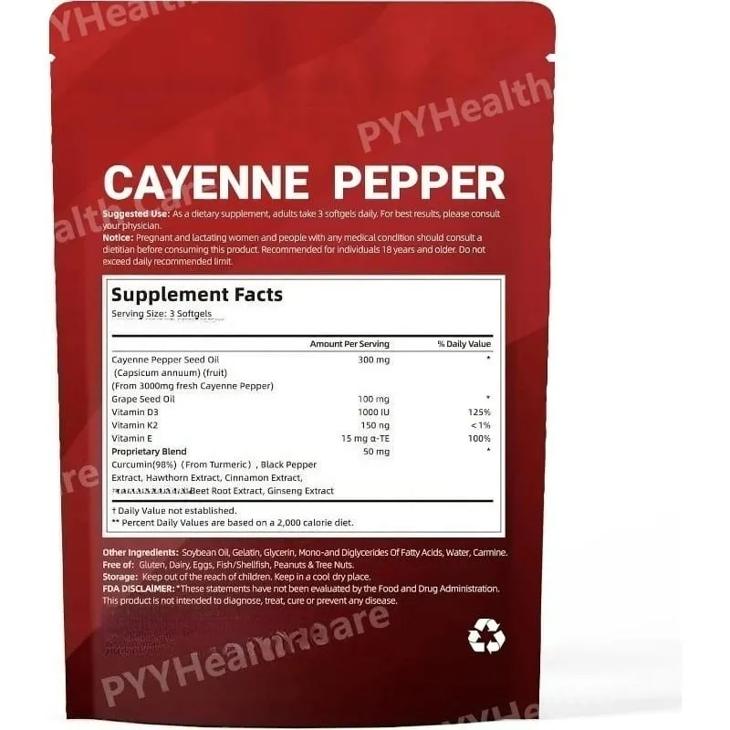 Cayennepeber softgels med druekerner Rødbede Gurkemeje Vitaminer D3 K2 E Urtetilskud — image 6