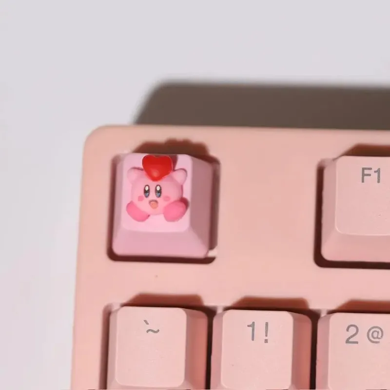 Kirby Keycaps Keyboard for Mechanical Cute Key Cap Suit Button Personalized Keycaps DIY Key Cap Anime Cartoon Pink 3D Keycaps — image 11