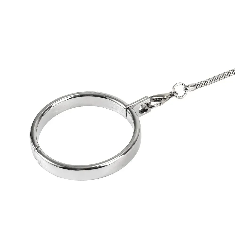 Masculino bola escroto maca metal pênis bloqueio galo anel corrente sm bondage restrição atraso ejaculação bdsm brinquedo sexual para homem — image 3