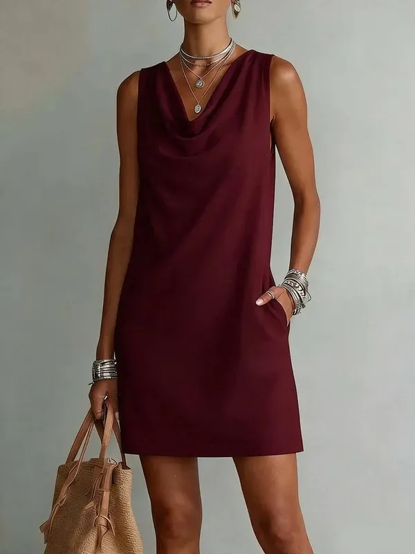 2026 Sundress Sexy Sleeveless Mini Dress Women Summer O-Neck Pockets Short Dresses For Women Elegant Beach Holiday Dress Boho — image 10