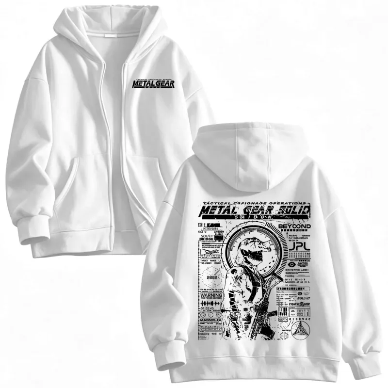 MSG1 Metal Gear Solid Snake Zipper Hoodies Men's Women Clothing Fashion Fleece Pullovers Zip Up Hooded Sweatshirts Jackets — image 9