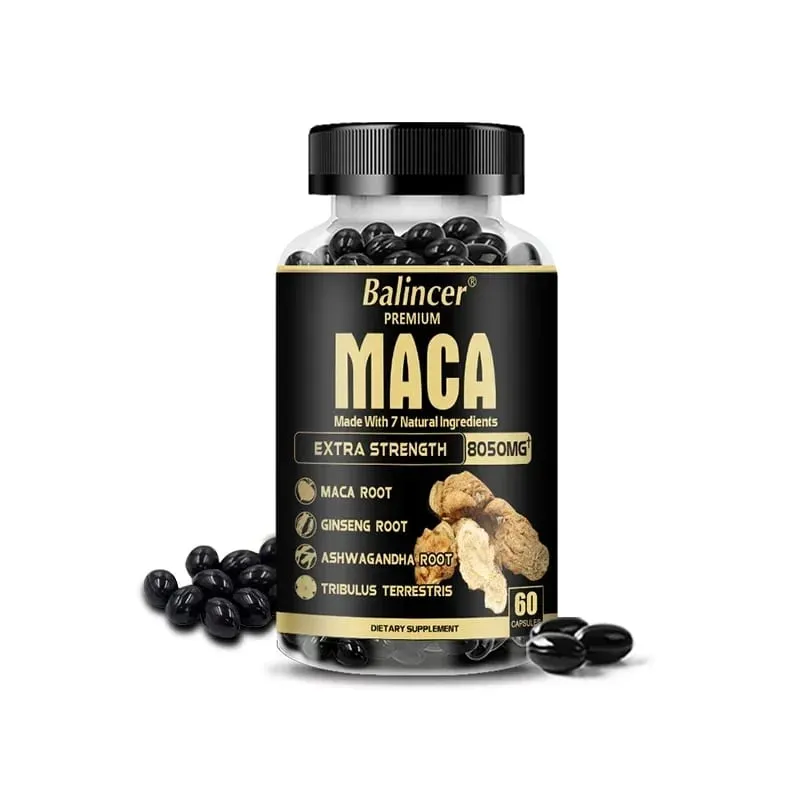 20X Natural Concentrated Extracts Black + Red + Yellow Maca Root Korean Ginseng Ashwagandha Maca Root Capsules 8050 Mg — image 8