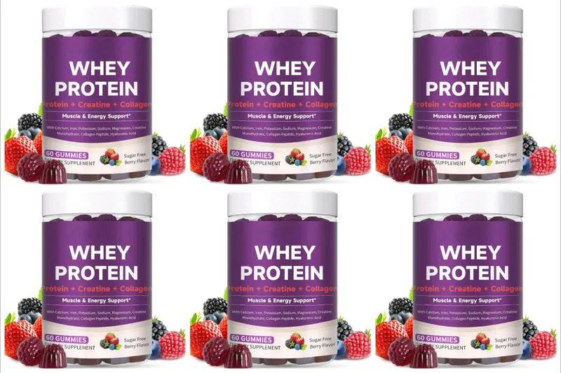 Protein Gummies with Whey Creatine Collagen 12g Protein Muscle Support Energy Nutrition Sugar Free Fitness Supplement 60 Gummies — image 12